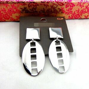 yzWG[EANZT[ CONbvsZXmyZVo[I[oXNGAgIWiboucles doreilles clip pinces non perce argente ovale carre retro original j7