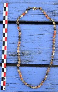 �y���������z�W���G���[�E�A�N�Z�T���[ �A�Q�[�g�r�[�Y�l�b�N���X�l�N�^�C�Z���`collier de perles en agate, attache laiton, longueur 20 cm, tres bon etat