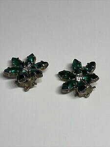 yzWG[EANZT[ I[hBe[WO[XgXCOboucle dforeille ancienne vintage vert strass k 248