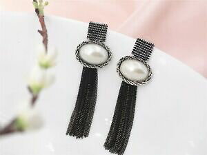 yzWG[EANZT[ CONXA[fR||ubNrbOzCgp[XNGAboucles doreilles clous art deco pompon noir gros perle blanc carre xx 8