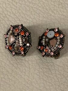 yzWG[EANZT[ I[hBe[WXgX}`J[COboucle dforeille ancienne vintage strass multicolore b14