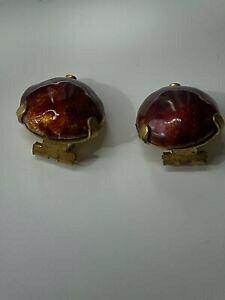 �y���������z�W���G���[�E�A�N�Z�T���[ ���B���e�[�W�u���E���N���b�v�C�������Oboucle d�foreille ancienne vintage marron clip f 12