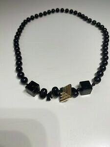 �y���������z�W���G���[�E�A�N�Z�T���[ �I�[���h�u���b�N�J���[magnifique collier ancien noir c177