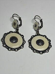 yzWG[EANZT[ I[hBe[WVo[x[WCOboucle dforeille ancienne vintage argente beige l 44