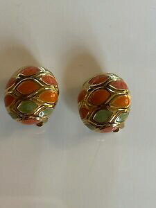 yzWG[EANZT[ I[hBe[WIWO[COboucle dforeille ancienne vintage orange vert e 237