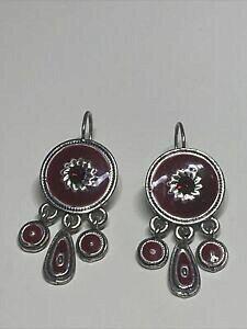 yzWG[EANZT[ I[hBe[WbhVo[COboucle dforeille ancienne vintage rouge argente l 32