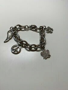 �y���������z�W���G���[�E�A�N�Z�T���[ ���B���e�[�W�u���X���b�g�V���o�[�u�����P�Xbracelet vintage ancien argente breloques h 132