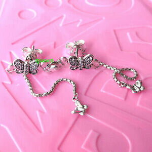 �y���������z�W���G���[�E�A�N�Z�T���[ �X�^�[�����O�V���o�[�x�Y���x�o�^�t���C�C�������O925 sterling silver bedazzling butterflies earrings