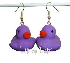 �y���������z�W���G���[�E�A�N�Z�T���[ �I���W�i�����j�[�N�J�i�[�h�o�C�I���b�g�K���C�������Ocrea original amp; unique boucles doreille canard violet en gomme