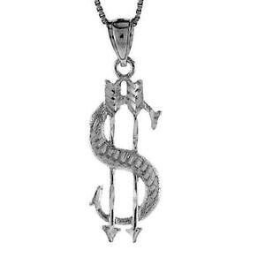 �y���������z�W���G���[�E�A�N�Z�T���[ �V���o�[�X�^�[�����O�h���T�C���y���_���g�u�����b�N�C���`�C�^���A���`�F�[���{�b�N�Xargent sterling dollar signe pendentif breloque, 18 italien boite chaine