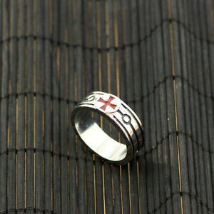 yzWG[EANZT[ ev[V[hPgt[[\Vo[TCYOknights templar shield red cross crusades celtic masonic silver size 10 men ring