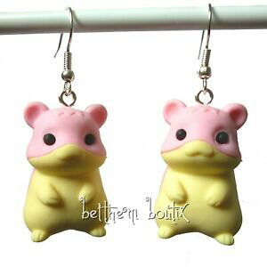 �y���������z�W���G���[�E�A�N�Z�T���[ �I���W�i�����j�[�N�n���X�^�[�n���^�����[�Y�C�G���[�K���C�������Ocrea original amp; unique boucles doreille hamster hamtaro rose amp; jaune en gomme