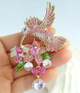 yzWG[EANZT[ veBsNI[XgANX^Aj}n~Oo[hu[`spretty 354 pink austrian crystal animal hummingbird brooch pin pendant 01775c8