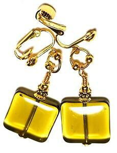 yzWG[EANZT[ OS[fO[XNGAI[uNbvC[OXp[g{{long dore carre vert olive transparent avec clip oreille verre perle retro bobo