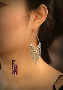 �y���������z�W���G���[�E�A�N�Z�T���[ �V���o�[�C�������O�t�B���A�[���f�R�^�b�Z���t�����W�I���W�i�����B���e�[�Wboucles doreilles argente fin art deco tassel fringe original vintage cc 3