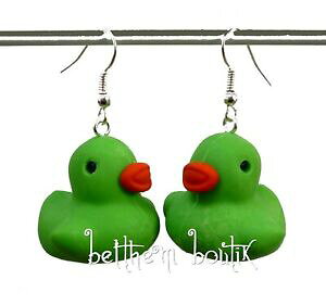 �y���������z�W���G���[�E�A�N�Z�T���[ �I���W�i�����j�[�N�O���[���J�i�[�h�K���C�������Ocrea original amp; unique boucles doreille canard vert en gomme