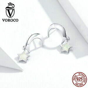 �y���������z�W���G���[�E�A�N�Z�T���[ �{���R�C�������O�X�^�[�����O�V���o�[���[���X�^�[�`���[�����[���b�p���f�B�[�X�W���G���[voroco earrings s925 sterling silver moon star charm cz european women j