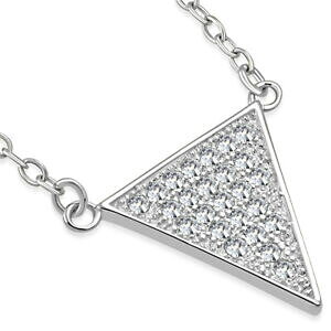 yzWG[EANZT[ Vo[}bVuzCgNX^WRgCAOlbNX925 argent massif blanc cristaux zircone triangle femmes collier