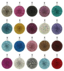 �y���������z�W���G���[�E�A�N�Z�T���[ �X�^�[�����O�V���o�[�V�����o���{�[���y���_���g�v���V�I�T�N���X�^��sterling silver 925 shamballa ball pendants with preciosa crystals 25mm