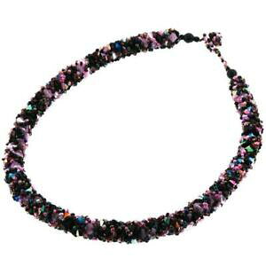 yzWG[EANZT[ A\[gp[`[unhp[ubNoCIbgOXp[lbNX18 assortiment perles tube main perle noir violet paon verre perles collier