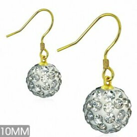 【送料無料】ジュエリー・アクセサリー ロングイヤリングボールメッキ10mm ?boucles doreilles a crochet long plaque en couleur argent avec boule a