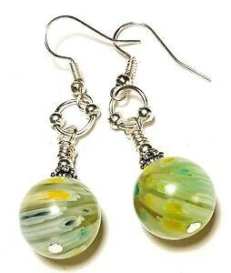 yzWG[EANZT[ OO[Vo[~tBI[p[OXhbvy_gBe[WVbNlong vert argent millefiori oreilles verre perle goutte pendantes vintage c