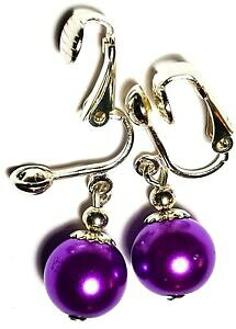 yzWG[EANZT[ Vo[Xp[EBYNbvCA[YfBb`y_g{{VbNBe[WWvV[argent lilas perle avec clip oreilles goutte pendantes bobo chic v