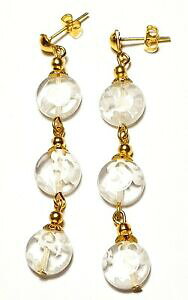 yzWG[EANZT[ zCg~tBI[KXhbvy_gp[ZlCtres longue or blanc millefiori oreilles verre perle goutte pendantes perce clou