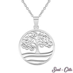 �y���������z�W���G���[�E�A�N�Z�T���[ �X�e�����X�y���_���g�l�b�N���Xarbre de la vie collier avec pendentif acier inox en argent du monde larbre