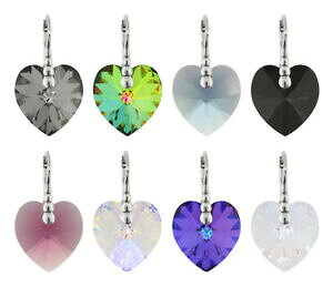 yzWG[EANZT[ X^[OVo[COn[gXtXL[RNX^sterling silver earrings made with 6228 heart 175 mm swarovskiR crystals