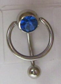 【送料無料】ジュエリー・アクセサリー フープダングルクリスタルクリトリスフードリングゲージsurgical steel gem blue hoop dangle crystal vch clitoral clit hood ring 14 gauge