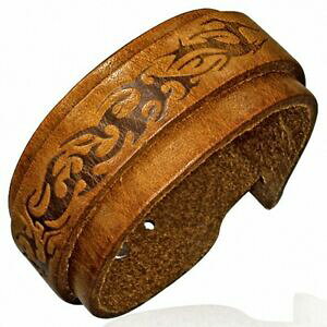 yzWG[EANZT[ obN_ugCoobNAuEU[uXbgbracelet en cuir veritable en cuir marron a double boucle tribale avec boucle de