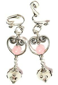 yzWG[EANZT[ oCIbgobvKXNH[chbvy_glongue argent violet rose avec clip oreilles verre amp; quartz goutte pendantes