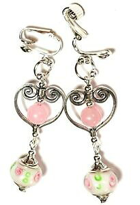 yzWG[EANZT[ KXNbvNH[cnMOhbvn[gOVo[O[[Ylongue argent vert rose avec clip oreilles verre amp; quartz goutte pendantes c?ur