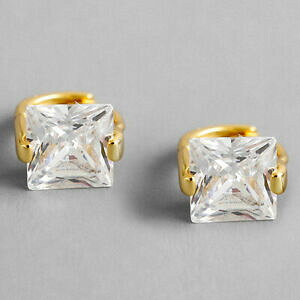 yzWG[EANZT[ WRX^[OVo[COboucles doreilles minuscules argent sterling 925 avec zircon carre geometrique