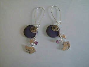 yzWG[EANZT[ COIWiX@hVo[Vo[X^[`[vo[hboucles doreilles originale lilaslavandeargentargente etoile oiseau pas cher