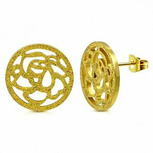 �y���������z�W���G���[�E�A�N�Z�T���[ �C�������O�S�[���f���X�e�����X�X�`�[���s���N�T���h�J�b�g�T�[�N��boucles doreilles acier inoxydable dore couleur rose sablee et decoupee, cercle