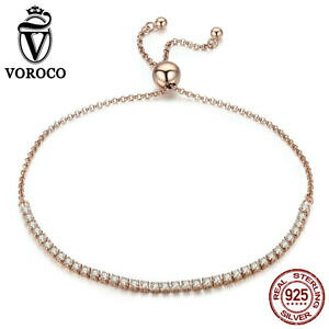 �y���������z�W���G���[�E�A�N�Z�T���[ �{���R���[�Y�S�[���h�X�^�[�����O�V���o�[�N���X�^���`���[���u���X���b�g�`�F�[���W���G���[voroco rose gold 925 sterling silver crystal charm bracelet chain wom