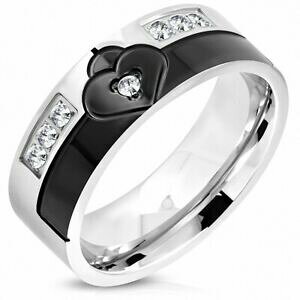�y���������z�W���G���[�E�A�N�Z�T���[ �n�[�g�g���X�e�����X�X�`�[�������O8mm ?bague en acier inoxydable 2 tons avec cadenas en forme de coeur et cadenas