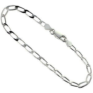 yzWG[EANZT[ Vo[X^[OONCORA[uXbgChCargent sterling 4mm long lien maille gourmette collier ou bracelet, fabrique en