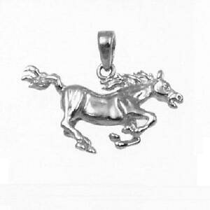 �y���������z�W���G���[�E�A�N�Z�T���[ �V���o�[�X�^�[�����O�K���b�v�\���b�h�y���_���g�u�����b�N���C�h�`�F�[��argent sterling galop cheval 3d solide pendentif breloque,fabrique usa,chaine