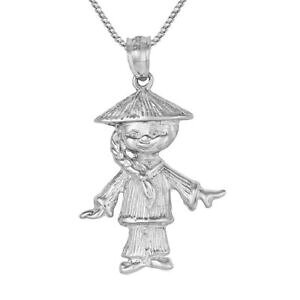 yzWG[EANZT[ Vo[X^[OAWAK[y_gubNChCUAJC^A{bNXargent sterling asiatique fille pendentif breloque,fait aux usa,itali
