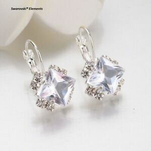 yzWG[EANZT[ XtXL[CORWRjEgXyAgboucles doreilles carrees ornees swarovskiR elements zirconium transparents