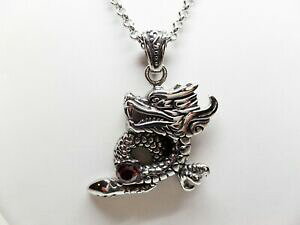 yzWG[EANZT[ NX^RA[`^hSfabuleux titane dragon avec cristal rouge collier neuf