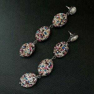 yzWG[EANZT[ ~bNXJ[NX^pFzCgp[_OX^bhCOmixed color crystal pave white pearl dangle stud earrings