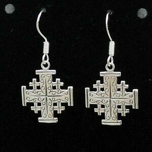 yzWG[EANZT[ Vo[X^[ONXGTCOy_gChCAJargent sterling croix jerum boucles doreilles pendantes, fabrique en usa