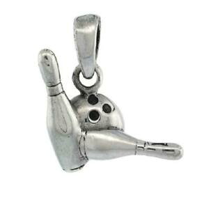 �y���������z�W���G���[�E�A�N�Z�T���[ �V���o�[�X�^�[�����O�{�E�����O�{�[���u���[�`�y���_���g�u�����b�N�C�^���A�`�F�[��argent sterling bowling balle amp; broches pendentif breloque,18 italien chaine