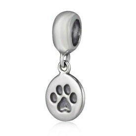 【送料無料】ジュエリー・アクセサリー チャームビーズスターリングシルバードッグプリントauthentic 925 sterling silver dog paw print pendant charm antique beads