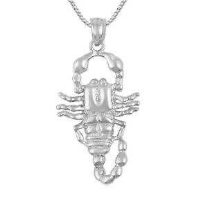 �y���������z�W���G���[�E�A�N�Z�T���[ �V���o�[�X�^�[�����O�X�R�[�s�I���y���_���g�u�����b�N���C�h�C���U�A�����J�C�^���A�`�F�[���{�b�N�Xargent sterling pendentif scorpion breloque,fait aux usa,