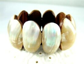 【送料無料】ジュエリー・アクセサリー パールシェルカフブレスレットジュエリーnatural mother of pearl shell cuff stretchable bracelet handmade jewelry ba019